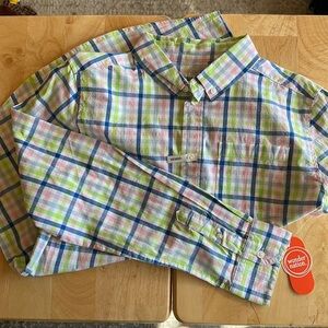 New Wonder Nation plaid boys button down shirt XL (14-16)
